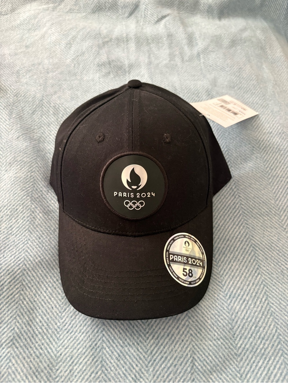 Paris 2024 Black Baseball Cap with Olympic Logo NWT